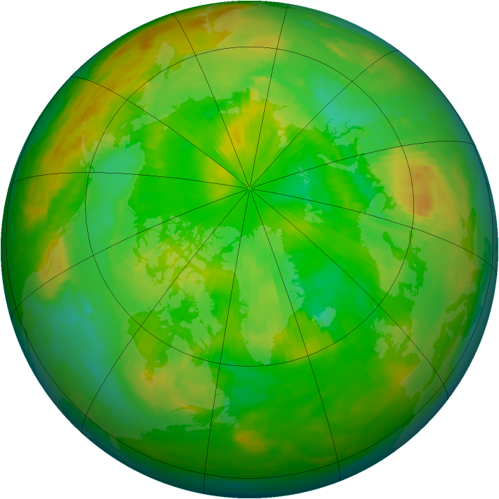 Arctic ozone map for 24 June 1983